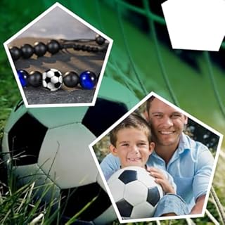 COYUN Bracciale da Calcio Regali,Bracciale Calcio 3D Pietra Naturale Occhio di Tigre Blu,Idee Regalo Ragazzo 5 6 7 8 9 10 11 12 Anni Regalo di Compleanno per Ragazzi, Figlio, Nipote e Fratello