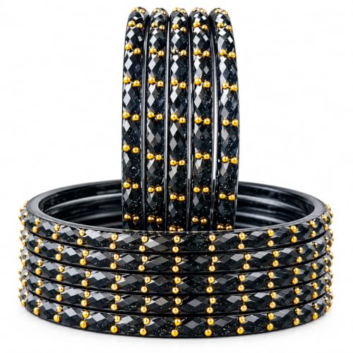 Image of JPS Plain and Glossy Finished Raindrop Glass Bangles Set for Women & Girls | Traditional Ethnic Chudi for Wedding, Party & Regular- Set of 12 Pcs of One Colour | Wedding Special
