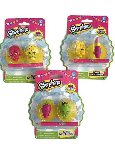 Complete Set of Shopkins Pencil Toppers (6)