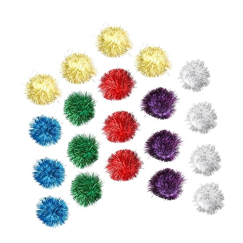 GALPADA 20 Pcs Sparkle Ball Cat Teasing Durable Interactive Cat Playing for Home Stimulate Curiosity Reduce Scratching Balls for Healthy Playtime Random Color