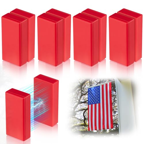 8PCS Strong Magnetic Flag Weights for Bottom of Flag in Winds Heavy Duty Rubber Coated Magnet Drapery Weights Waterproof Outdoor Curtain Magnets Wind Banner Weights to Prevent Outdoor Flag/Drapery Tangles 4 Pairs