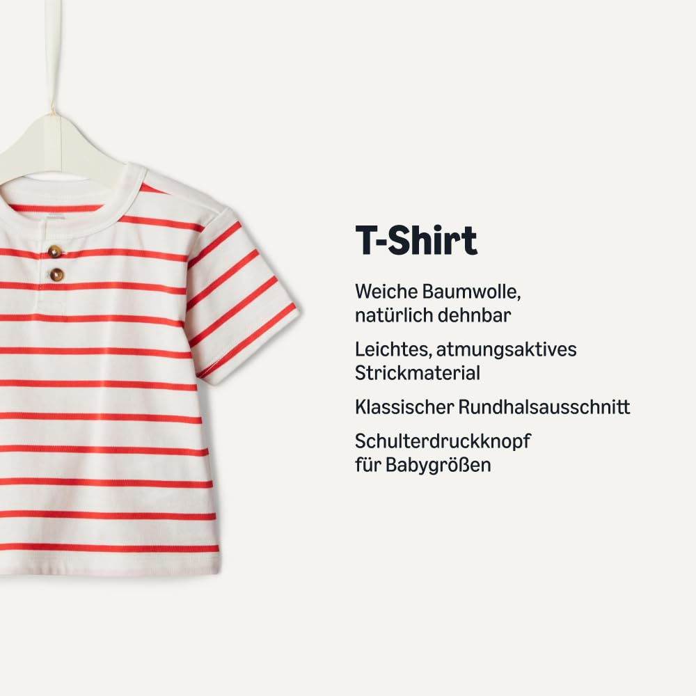 Amazon Essentials x Sofia Grainge Baby - Jungen Kurzärmelige T-Shirts aus Baumwolle mit Rundhalsausschnitt, 2er-Pack