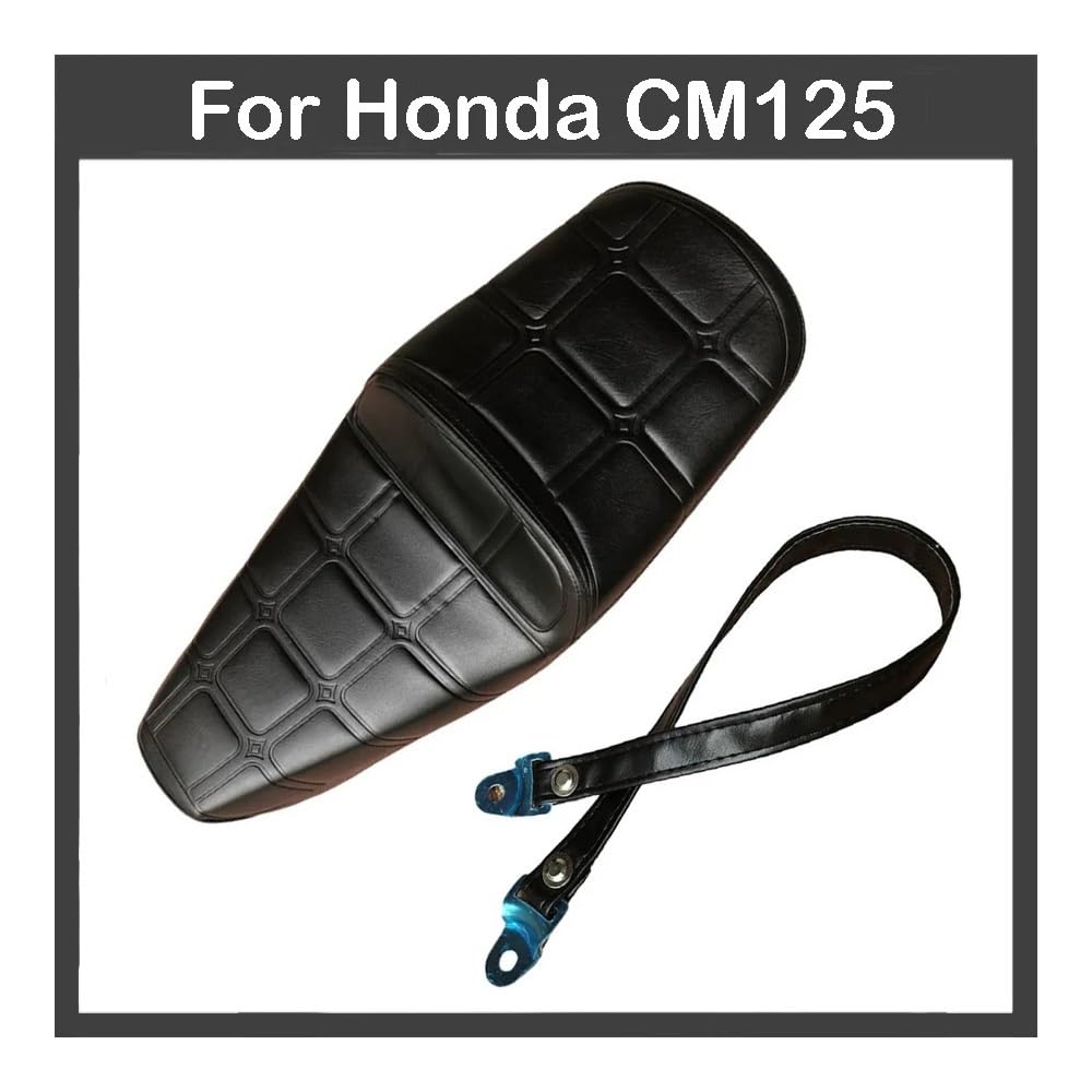 Per Ho&nda CM125 1 Set Di Cuscini Per Sella Da Moto In Pelle Nera Con Cinghia, Coprisella Per Moto Impermeabile E Antipolvere Cuscino sedile Coprisella