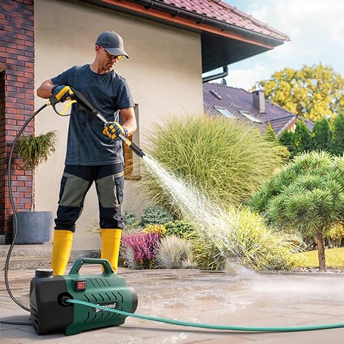 Image of Cockatoo RinseSmart28W High Pressure Washer Corded Electric 4HP 2800W 300Bar Aluminium Binding Induction AC Motor 7.2Lmin Flow 7m Hose 2 in 1 Nozzle Car Bike Home Garden Cleaning Power Washer