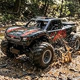 KB KAIBO 1:16 Amphibious Remote Control Car, Fully Submersible Remote Control Monster Truck for Kids, All Terrain 4WD RC Toy with 2 Batteries (60+ Min), 7.4V High Power, Durable Truck for Boys-Orange