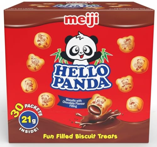 Harrissen Select Hello Panda Chocolate Biscuits Snack Fun Filled Biscuits with Smooth Chocolate Cream Pack of 30 x 21g | Family Sharing Pack | Imported Japanese Treats