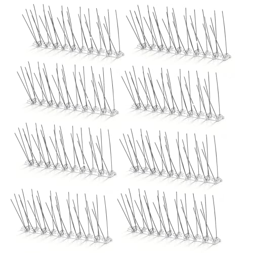 8Pcs Bird Spikes Pigeon Spikes Kit Cover 2M Birds Control Defence Spikes Pigeon Spikes for Gardens Balcony Roofs and Windows