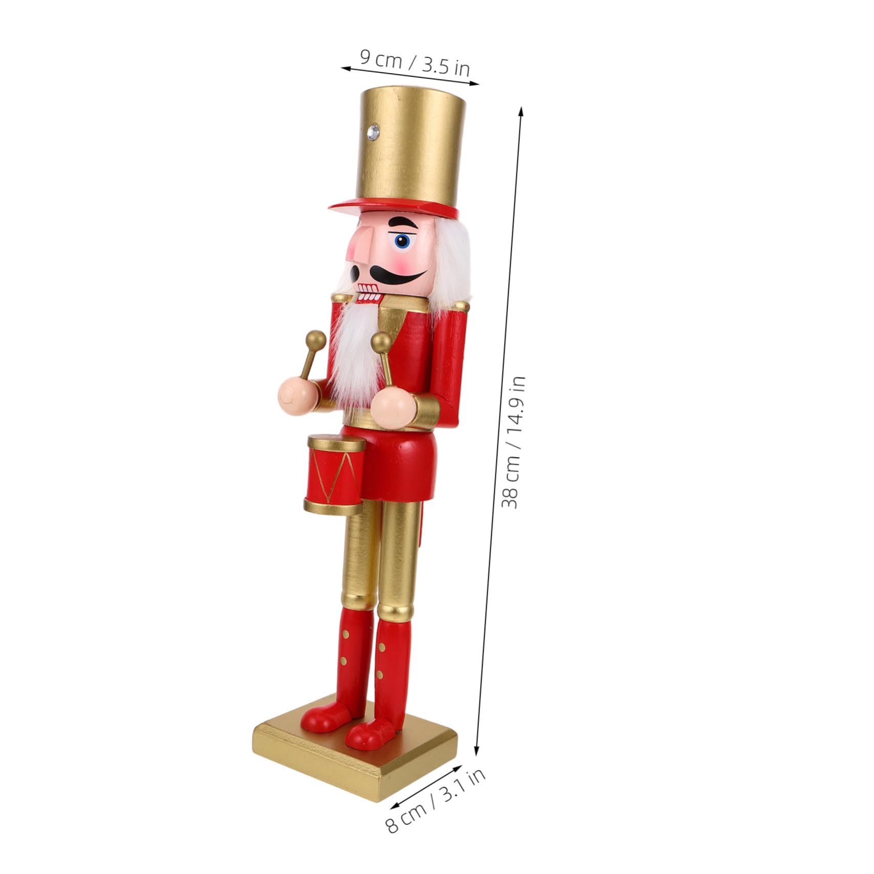 SOIMISS Nussknacker-Soldat Figur aus Holz für Weihnachts-Dekoration Klassischer Stil als Tisch oder Kaminsims-Ornament
