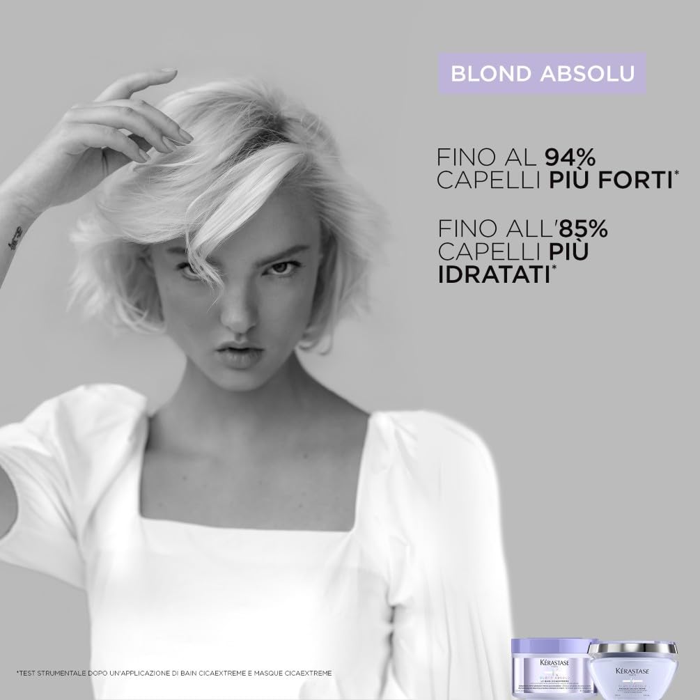 Kérastase, Blond Absolu, Maschera Neutralizzante Anti-Riflessi Ultra-Violet, Per Capelli Biondi Tinti & Decolorati, Con Acido Ialuronico, Ultra-Violet, 200 ml