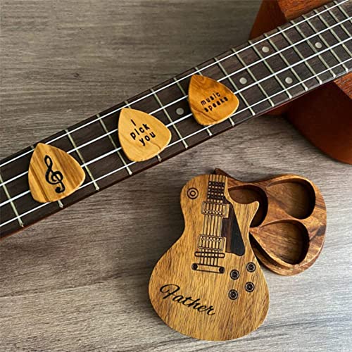 Ensemble de médiators de guitare, boîte de rangement en bois avec 3 médiators, sensation naturelle et son chaud, support de médiators de guitare for ukulélé, basse électrique for mère père frère guita - Les Beatles, Paul McCartney, John Lennon, RIngo Starr, George Harrison Ensemble de médiators de guitare, boîte de rangement en bois avec 3 médiators, sensation naturelle et son chaud, support de médiators de guitare for ukulélé, basse électrique for mère père frère guita