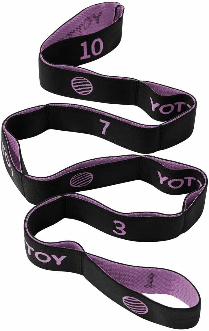 YOTTOY Yoga Strap and Resistance Bands-Exercise Elastic Bands for Working Out Women with 10 Loops-Perfect for Stretching and Physical Therapy