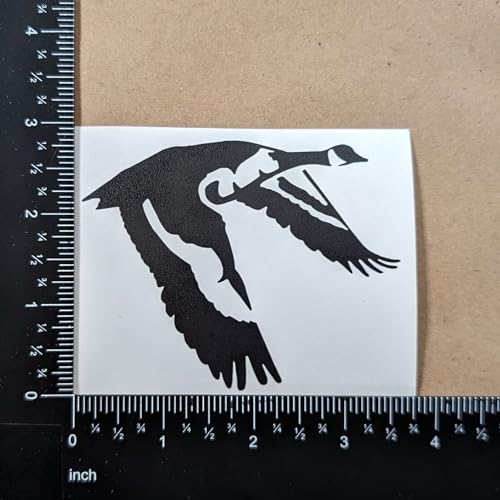 Image of Goose Decal 4 Pack: Detailed Goose Flying, Waterfowl Geese Flying V Formation, Canadian Geese Landing, Goose Flapping Wings (Black, Small ~3.5 inch)