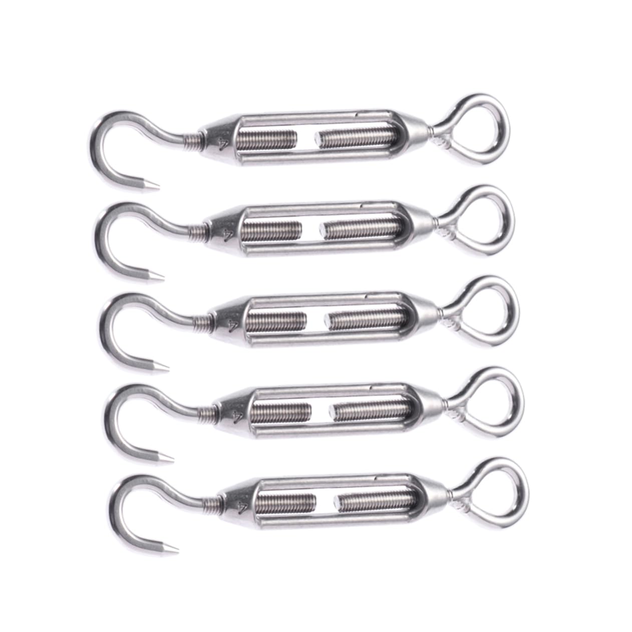 MUSISALY 5pcs Rope Tension Tensioner Turnbuckle Hardware Turnbuckles for Tensioning Cable Hook Turnbuckle for Rope Turnbuckle Cable Wire Clamp Eye Turnbuckle Cable Tool Wire Rope Kit Silver