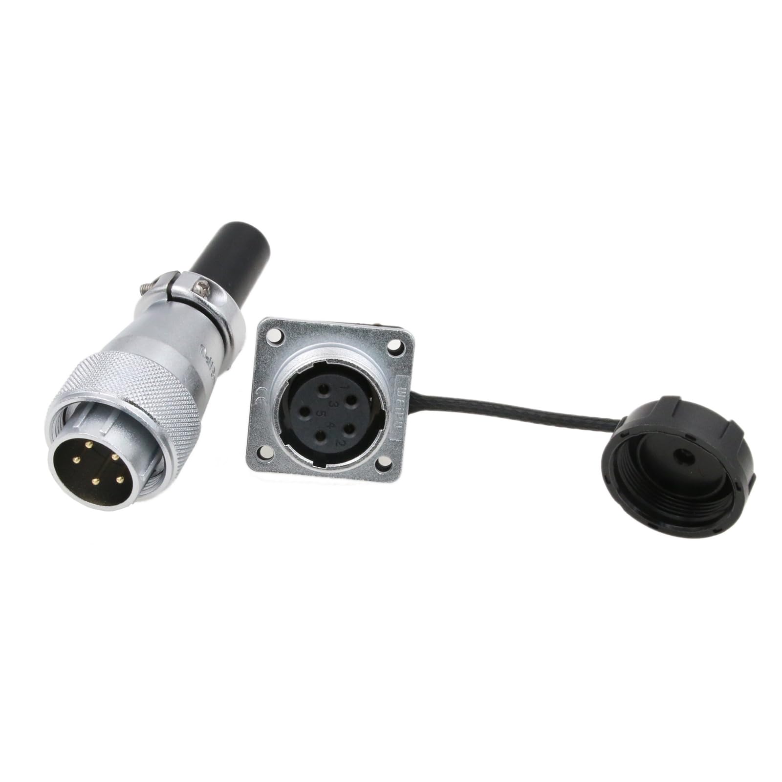 HangTon WS20 5 Pin Aviation Circular Connector Solder 10A Plug Chassis Socket for Industrial Power Electrical Application 14awg Cable