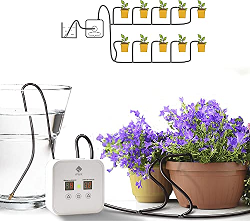 Enhanced Pump Indoor Watering System, Plants Automatic Drip Irrigation System, Self Watering Device with 0.5-30-Day Programmable Timer for 15 Potted Plants