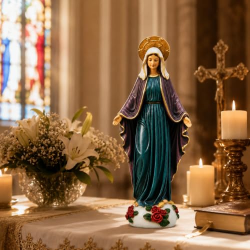 Figura Virgen María de 9 pulgadas en poliéresina miniatura 6