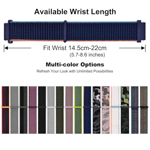 Image of WOCCI Adjustable Nylon Sport Watch Bands with Hook and Loop Fastener, Quick Release Watch Straps for Men and Women, Band Width 18mm 20mm 22mm