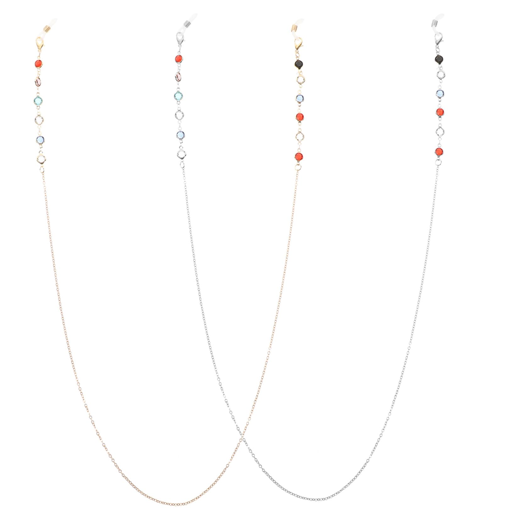 Beaupretty 4 Set Corda Per Occhiali Accessori Occhiali Da Sole Moda Catenella Per Occhiali Appesa Al Collo Cinghie Di Catena Di Occhiali Catenelle Per Occhiali Metallo 2 Pezzi*4