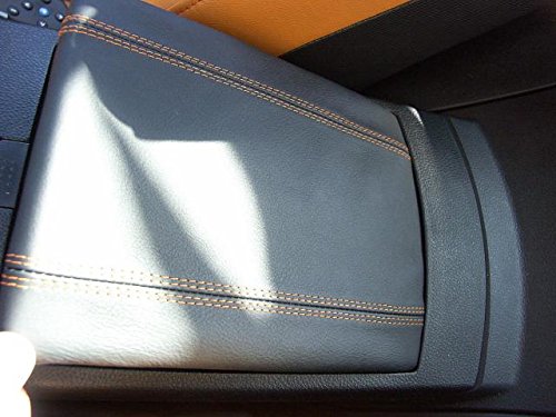 RedlineGoods armrest Cover Compatible with Nissan 350Z 2003-08. Tailor Made - not Universal. Genuine top-Grade Italian Black Suede (Alcantara) with Silver Thread