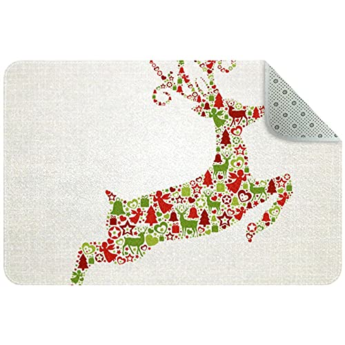 Paillasson d'entrée anti-glisse et absorbant pour Noël
