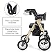 Comodità Uno All Terrain Rolling Walker with Pneumatic Tires, Wheeled Rollator with Orthopedic Extra Wide Seat and Brakes for Adults and Seniors, Easy Folding, 4 Wheel, Metallic Champagne