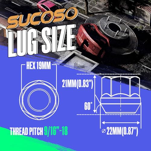 Image of 9 /16-18 Lug Nuts, 32Pcs Open End Acorn Bulge Wheel Lug Nuts, Zinc Finish, 21mm Length for 2002-2010 Ram 1500 2500 3500 SRT,2005-2011 Dodge Dakota, 2004-2009 Dodge Durango Hummer H1 and More Wheels