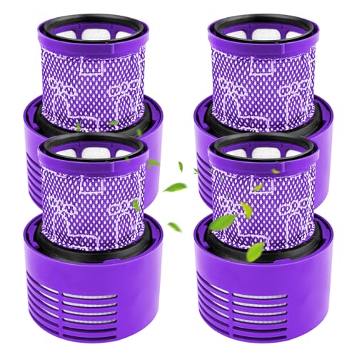 Fousenuk 4 Piezas Filtro Compatible con Dyson V10, Repuestos Aspiradora Origin, Cyclone, Animal, Absolute, Total Clean Pieza de Repuesto, Filtros Lavables de Reemplazo Compatible y Reutilizable