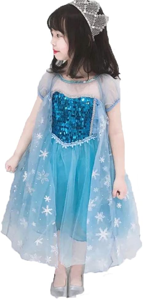 Amazon ディズニー プリンセス ワンピース アナと雪の女王 コスチューム エルサ 子供用 衣装 110cm ヘアアクセサリー おもちゃ