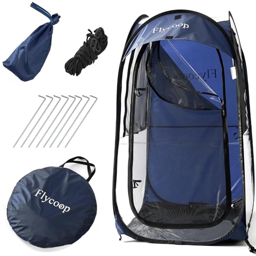 Sports Tent: Flycoop Portable Weather Pop Up Pod 1 Person to provide Shelter from Wind Rain and Cold Weather Shelter for Outdoor Activities, Sports Events, Camping and Hiking (Blue, 38.2*38.2*63 inch)