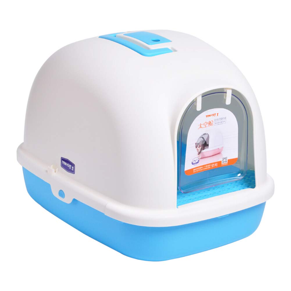 Amazon Co Jp Jlxl 猫のトイレボック おおきめ ネコトイレ ドームタイプ レギュラー 消臭 抗菌 フード付ネコトイレ Color Blue Size Medium ホーム キッチン