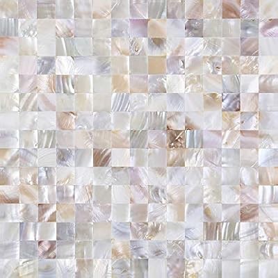 KASARO Peel and Stick Backsplash, Mother of Pearl Mosaic Shell Tiles, Self-Adhesive Wall Tile for Kitchen, Bathroom, Bedroom Decor, Waterproof & DIY-Friendly, 10 Sheets (Natural, 10 sq ft)