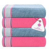 Casa Copenhagen He & She Juego de 4 Toallas de baño, Cocina y Ducha