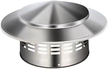 Stainless Steel Flue Pipe Cover Cap,Flue Pipe Cover Cap,Chimney Pot Cap Rain and Snow Cover Protector Cap,Roof Cowl, Ducting, Ventilation, Cap, Rain Hat, Hood Adjustable.160mm