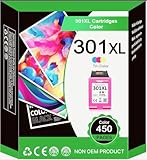 Rendement Élevé: Couleur 301XL (20 ml) imprime au moins 500 pages (basé sur une couverture de 5 % de papier A4), permettant ainsi d'économiser efficacement les coûts d'impression