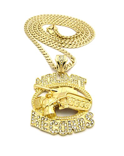 New ICED Out NO Limit Records Pendant &30" Dia-Cut Cuban Chain Necklace - XZP25CDC2
