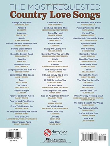 The Most Requested Country Love Songs - Piano, Vocal And Guitar Chords #TOP1
