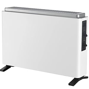 Midea NDK20-21AE Slim Style - Convector térmico de bajo consumo (2000 W, 3 niveles de potencia, función anticongelante silenciosa), color blanco