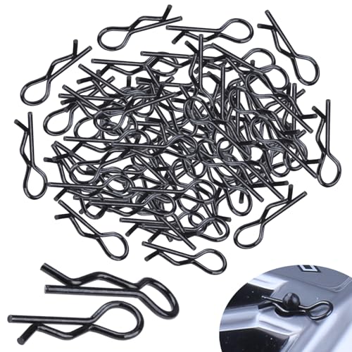HobbyPark RC Body Clips Bent Springy R Pins Bent Black for All 1/8 Scale & Traxxas 1/10 Car Truck...