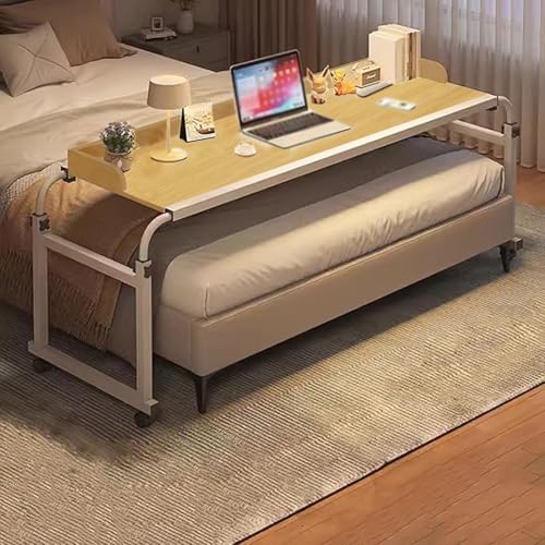Biurko z kółkami, mobilny stół nad łóżkiem z regulacją wysokości, składana taca na laptopa nad łóżkiem, wózek na laptopa, biurko nad łóżkiem, stolik medyczny do szpitala, (kolor: czarny + )