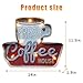 ACECAR Coffee Wall Decorations,Metal Vintage Handmade Marquee Embossed Tin Decor,Industrial Style Wall Hanging Sign,for Apartment,Home,Bar or Cafe Wall Decoration–Battery Operated (Coffee)