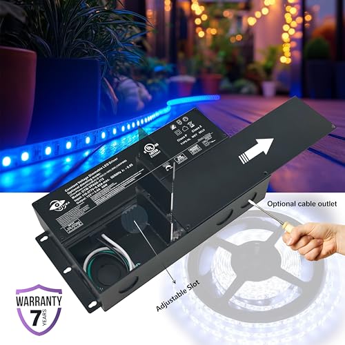 Image of 12V 60W Dimmable LED Driver 110-277V AC to DC Transformer UL Class 2 | Power Supply Junction Box Compatible Triac /ELV /MLV, 0-10V, 1-10V, RX, 10V PWM Dimmer Light Switch for LED Light Flicker Free