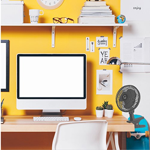 image for Genesis 6-Inch Clip Convertible Table-Top & Clip Fan Two Quiet Speeds 