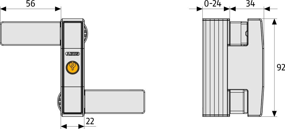 ABUS 85011 2530 W gl. AL0125 serratura per finestra