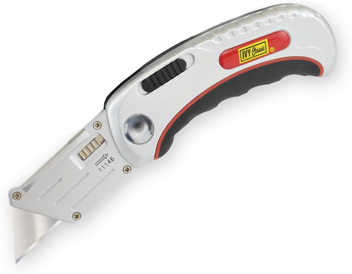 IVY Classic 11146 Hinge-Loc Folding Utility Knife with Blade Storage, 1/Card