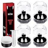 AUUABEARONN 4 Pairs Vampire Fangs, Fake Teeth with Teeth Pellets Adhesive and Vampire Blood Gel for...