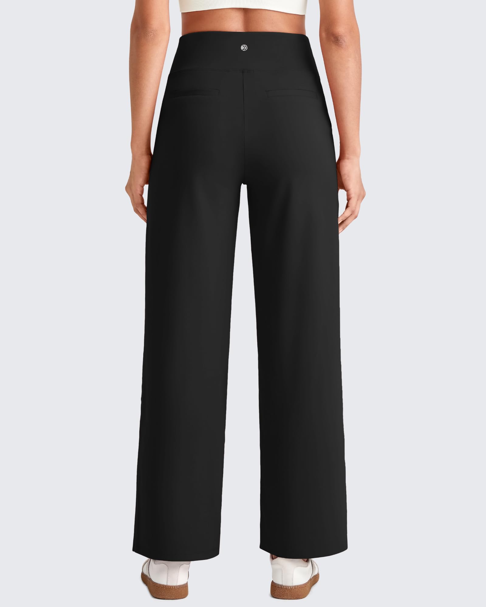 G4Free Pantalon de yoga à jambe large pour femme, longueur 7/8, taille haute extensible avec poches, style décontracté | Évacuation de l'humidité, extensible dans les 4 sens, longueur cheville 7/8, fausse braguette, fausses poches arrière