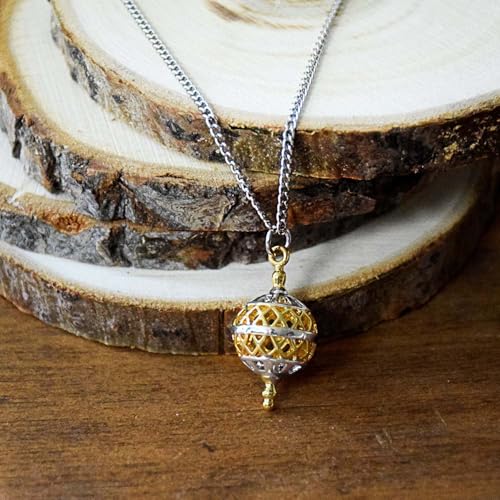 LDS Women's Two-Tone Silver & Gold Finish Steel Liahona Necklace2