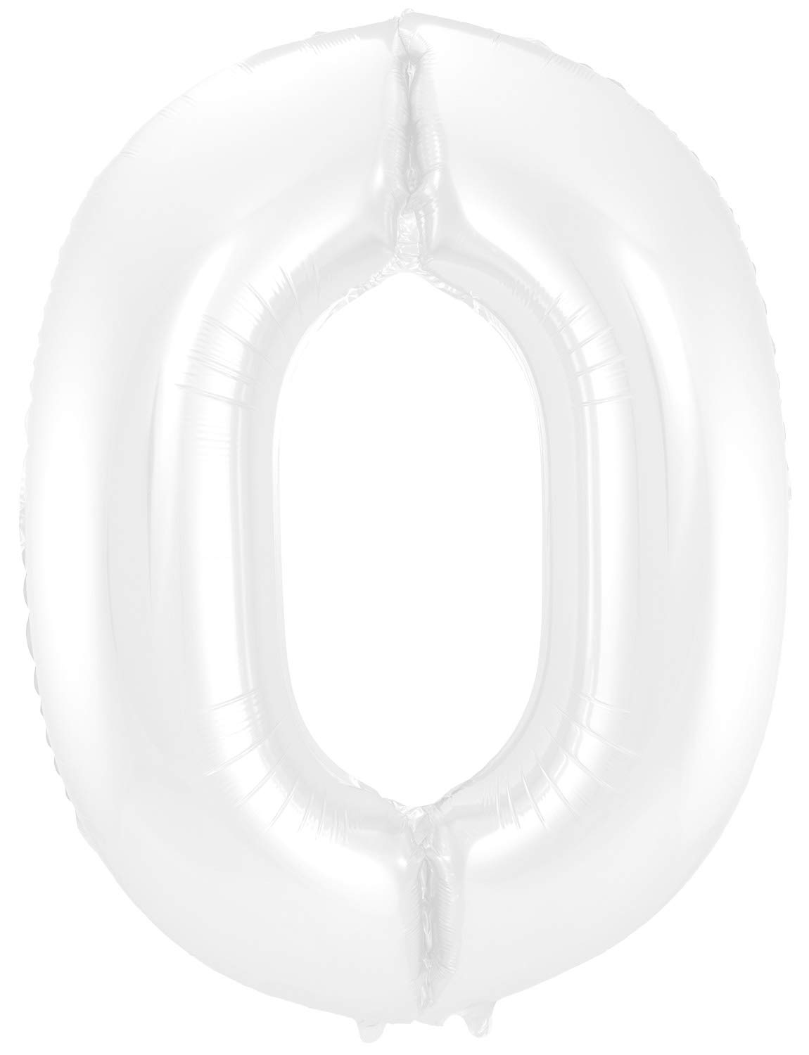 Folat - Foil Balloon Number 0 White Metallic Matt - 86 cm 65990
