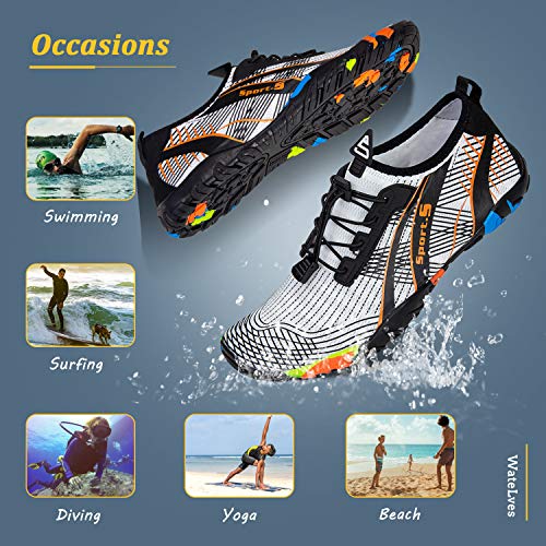 Image of Water Shoes Mens Womens Beach Swim Shoes Quick-Dry Aqua Socks Pool Shoes for Surf Yoga Water Aerobics