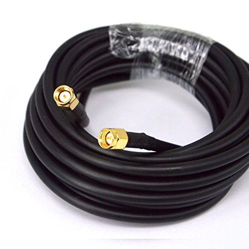 BOOBRIE Cable SMA Macho Macho Cable RG58 5M Baja Pérdida Cable de Extensión SMA Macho a SMA Macho 50 ohmio para Antena GPS 3G 4G LTE Arafoudre Antena WiFi Aplicación de Radio Bidireccional(no para TV)